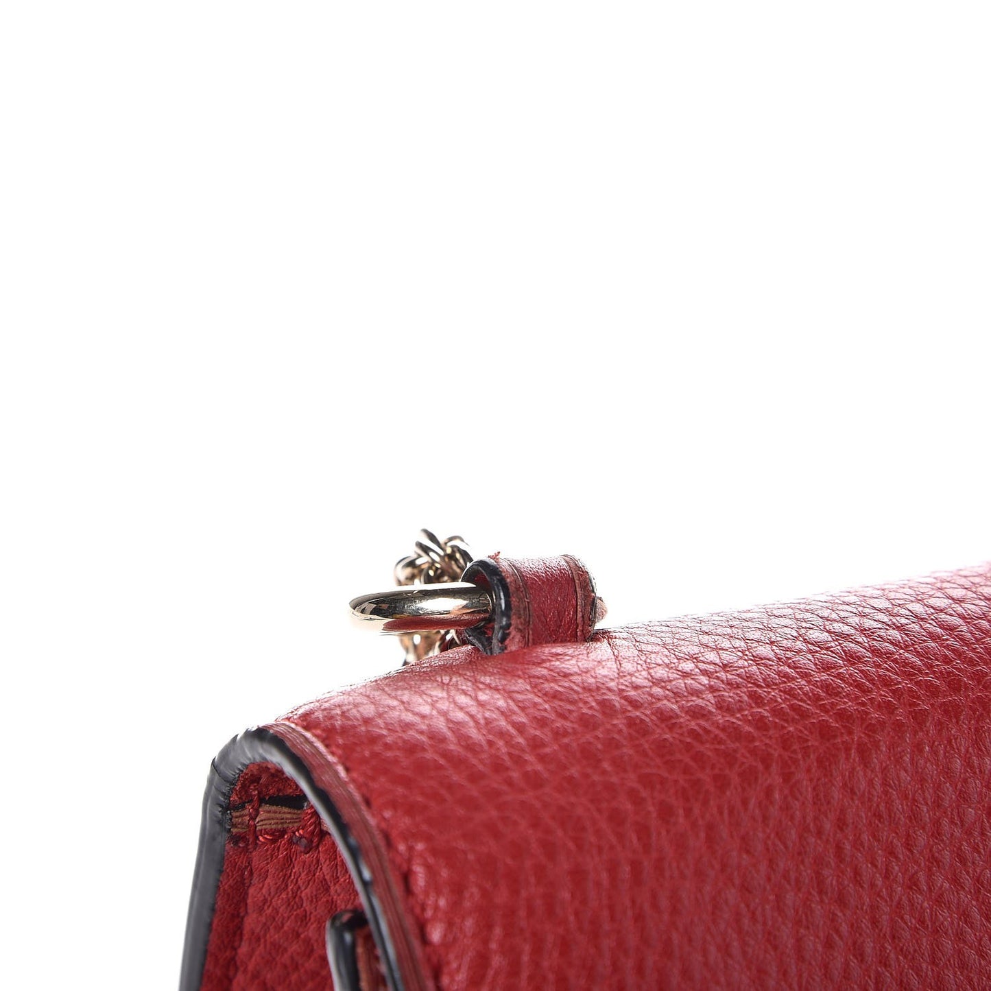 Pebbled Calfskin Medium Glam Lock Rockstud Flap Red