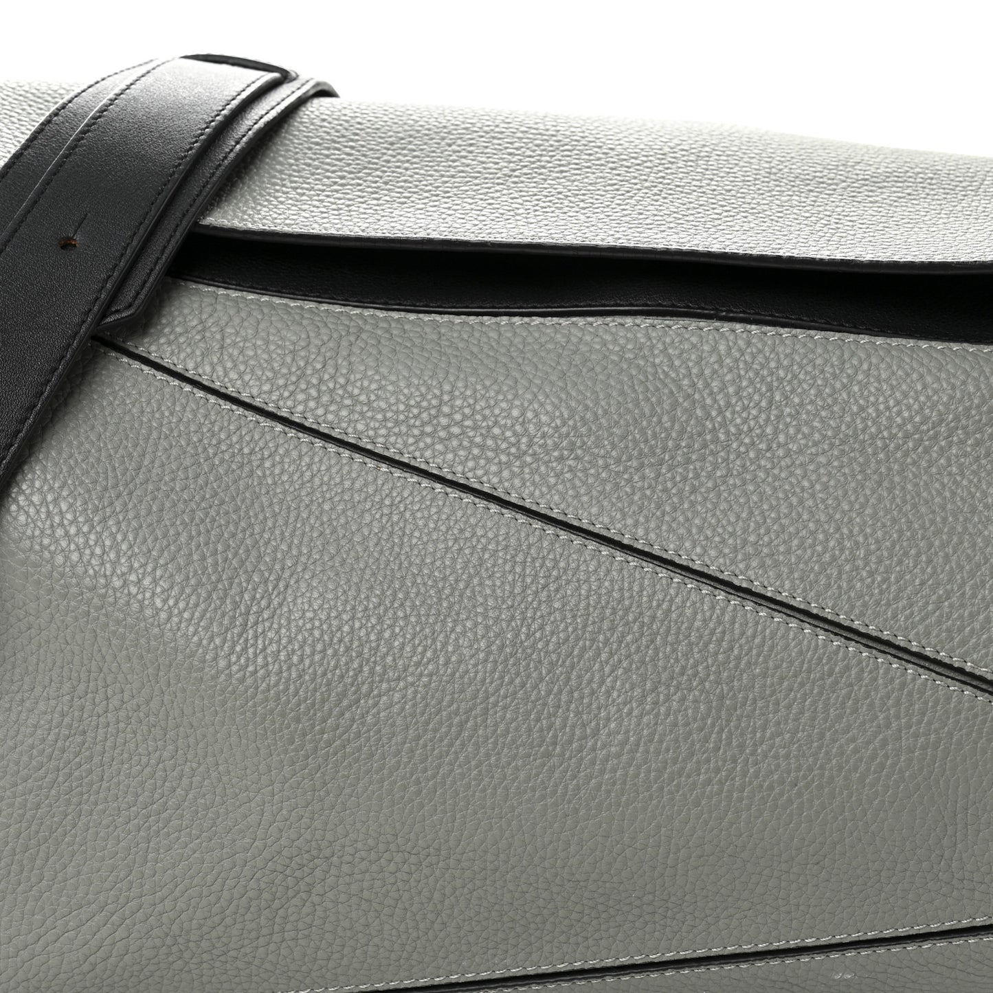 Calfskin XL Puzzle Bag Grey Black
