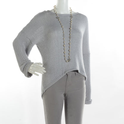 Chanel Crystal Pearl CC Long Necklace Silver 2 of 6