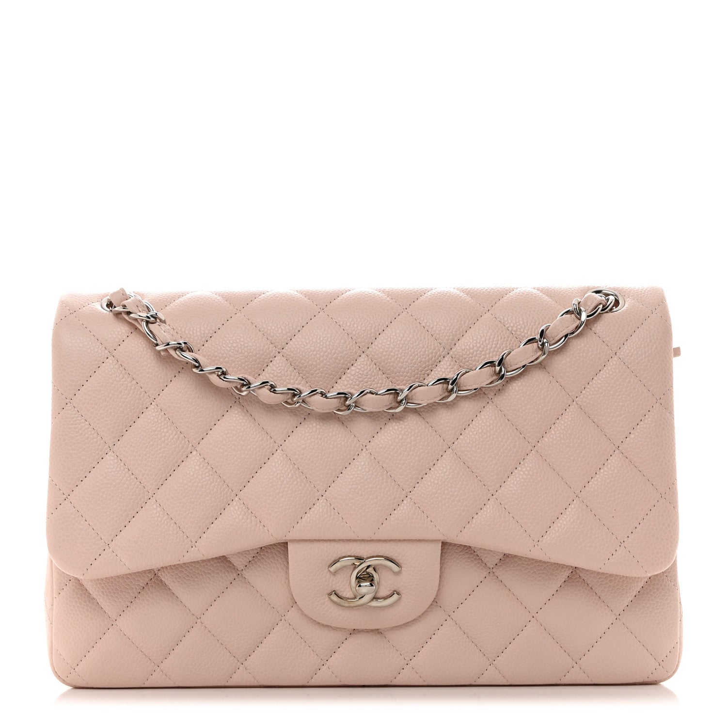 Chanel Caviar Quilted Jumbo Double Flap Light Pink 1 of 11