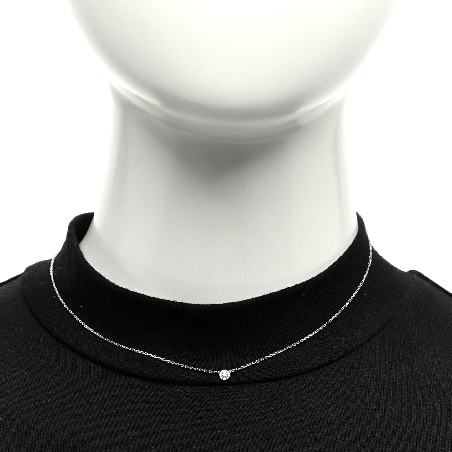 18K White Gold Diamond XS D'Amour Pendant Necklace