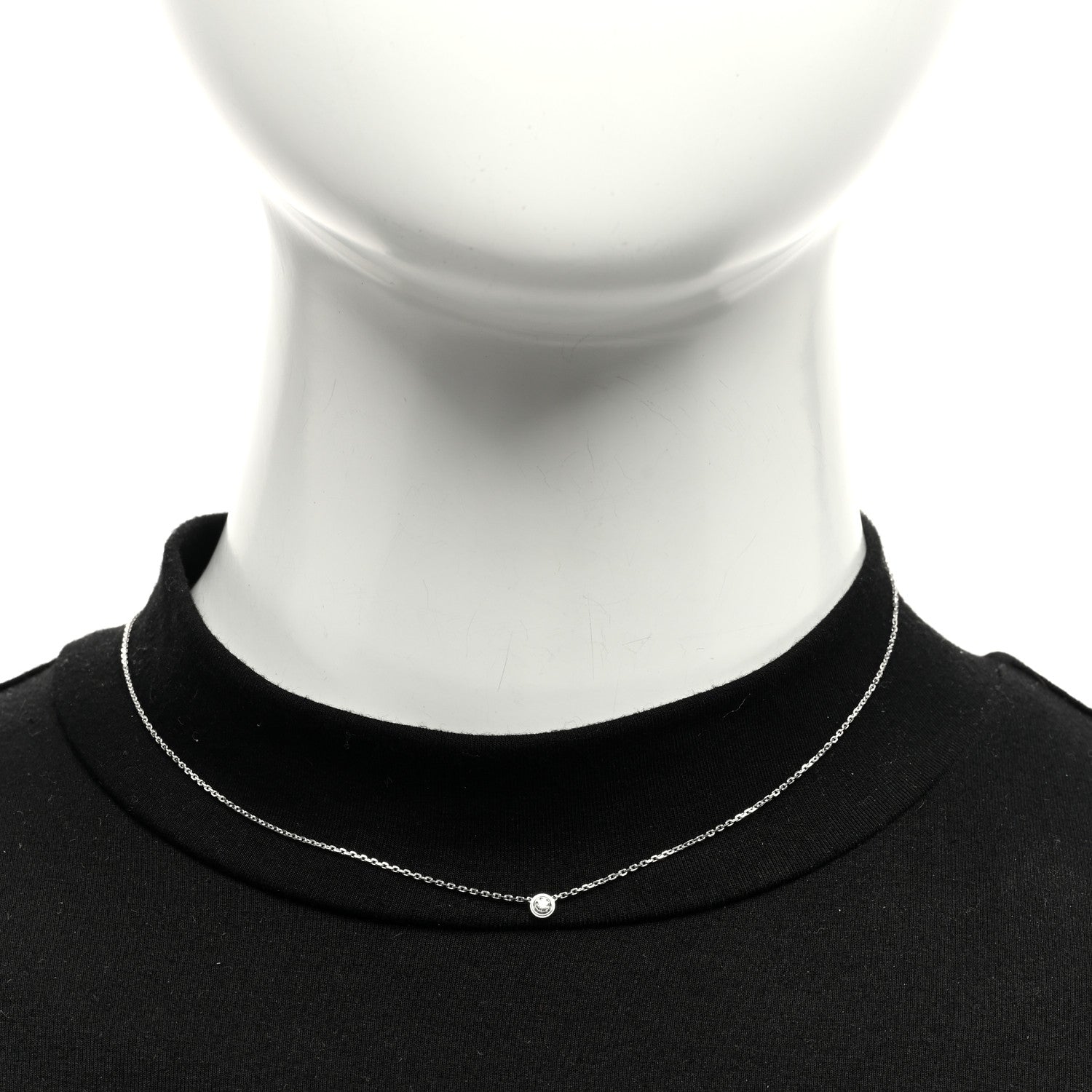 Cartier 18K White Gold Diamond XS D'Amour Pendant Necklace 2 of 4