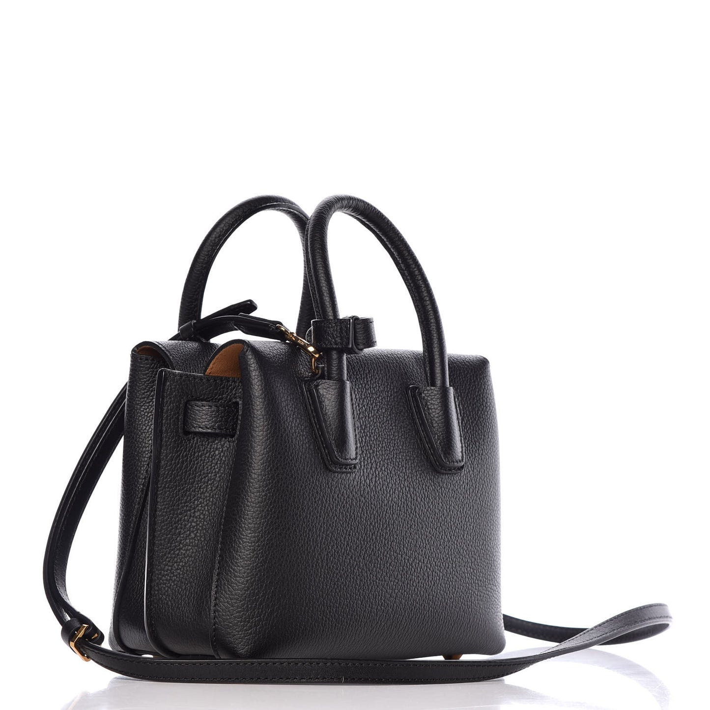 Grained Calfskin Mini Milla Tote Black