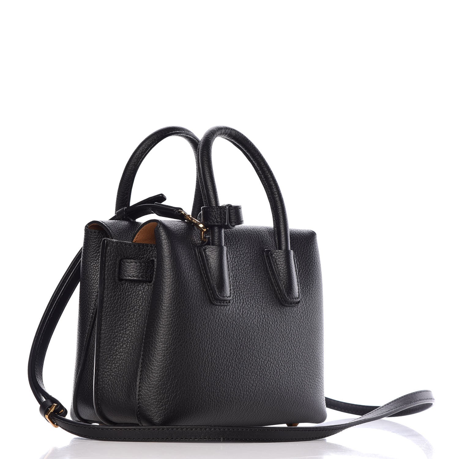MCM Grained Calfskin Mini Milla Tote Black 3 of 10