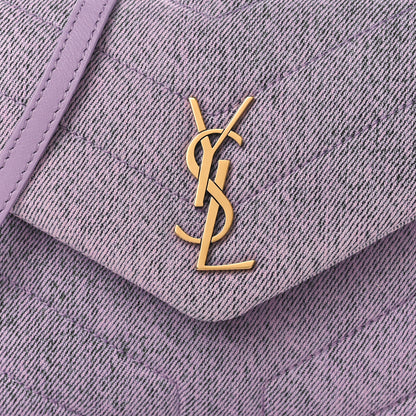 Saint Laurent Denim Y Quilted Monogram Toy Loulou Crossbody Bag Bleached Lilac 8 of 12