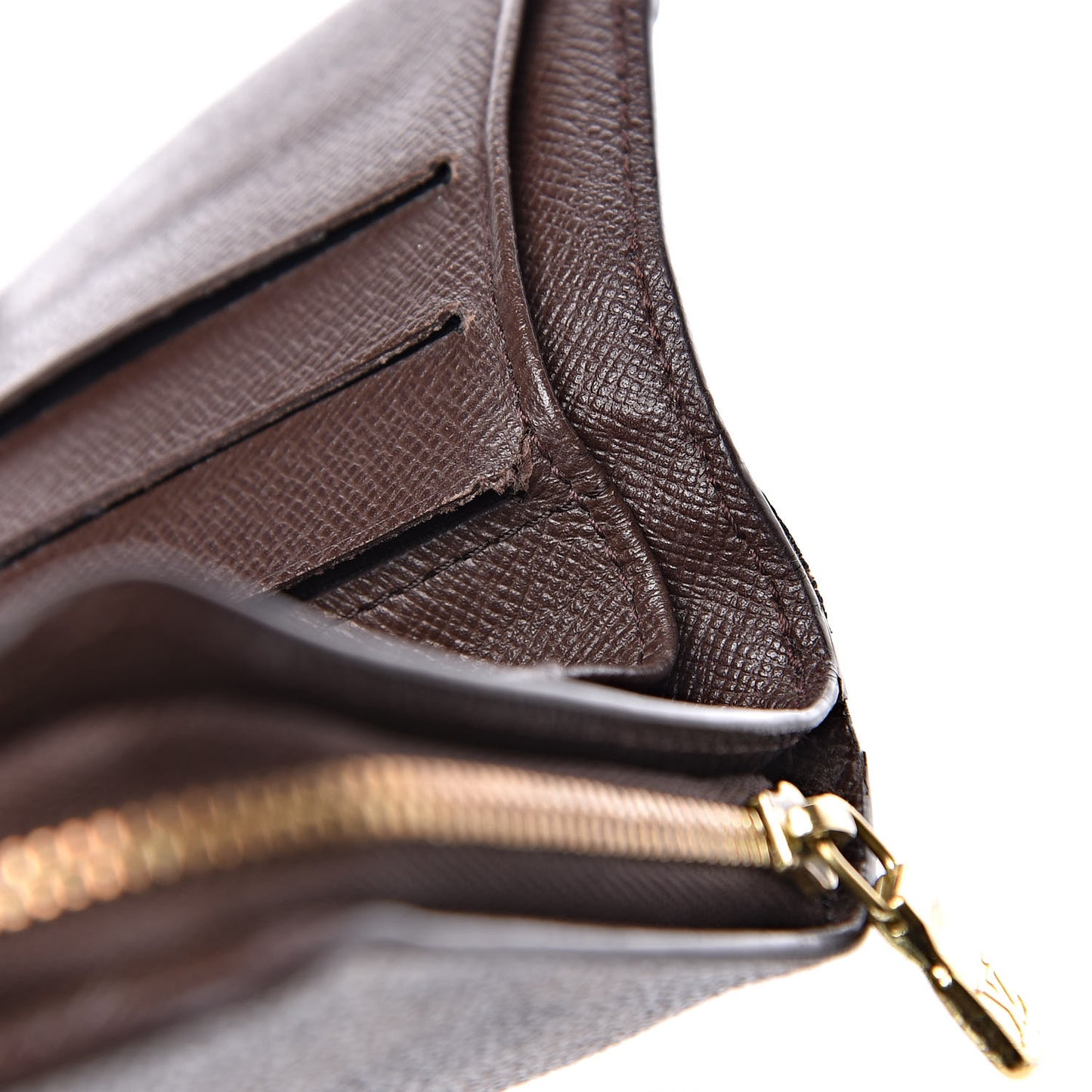 Damier Ebene Zippe Zipped Compact Wallet