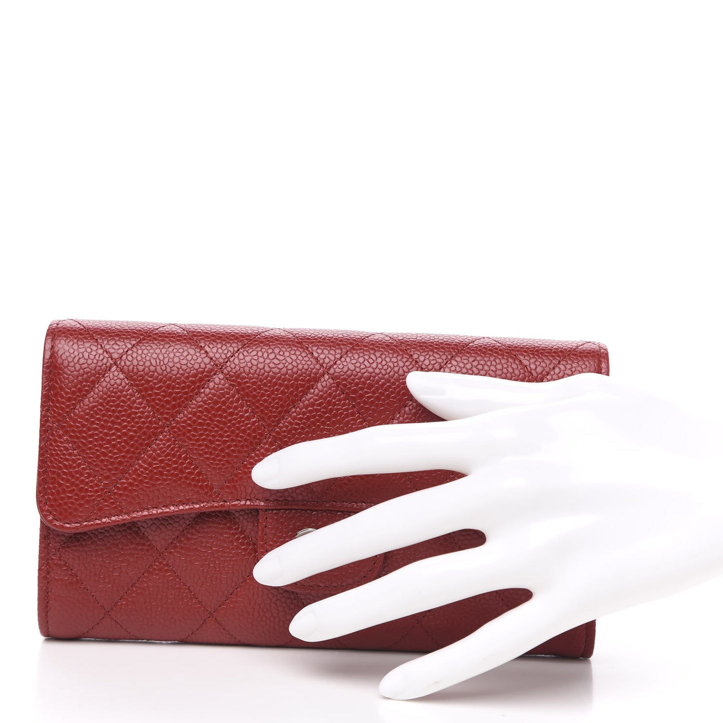 Caviar Quilted Large Flap Wallet Red