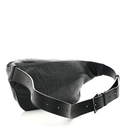 Saint Laurent Calfskin Crocodile Embossed Monogram Belt Bag Black 3 of 13
