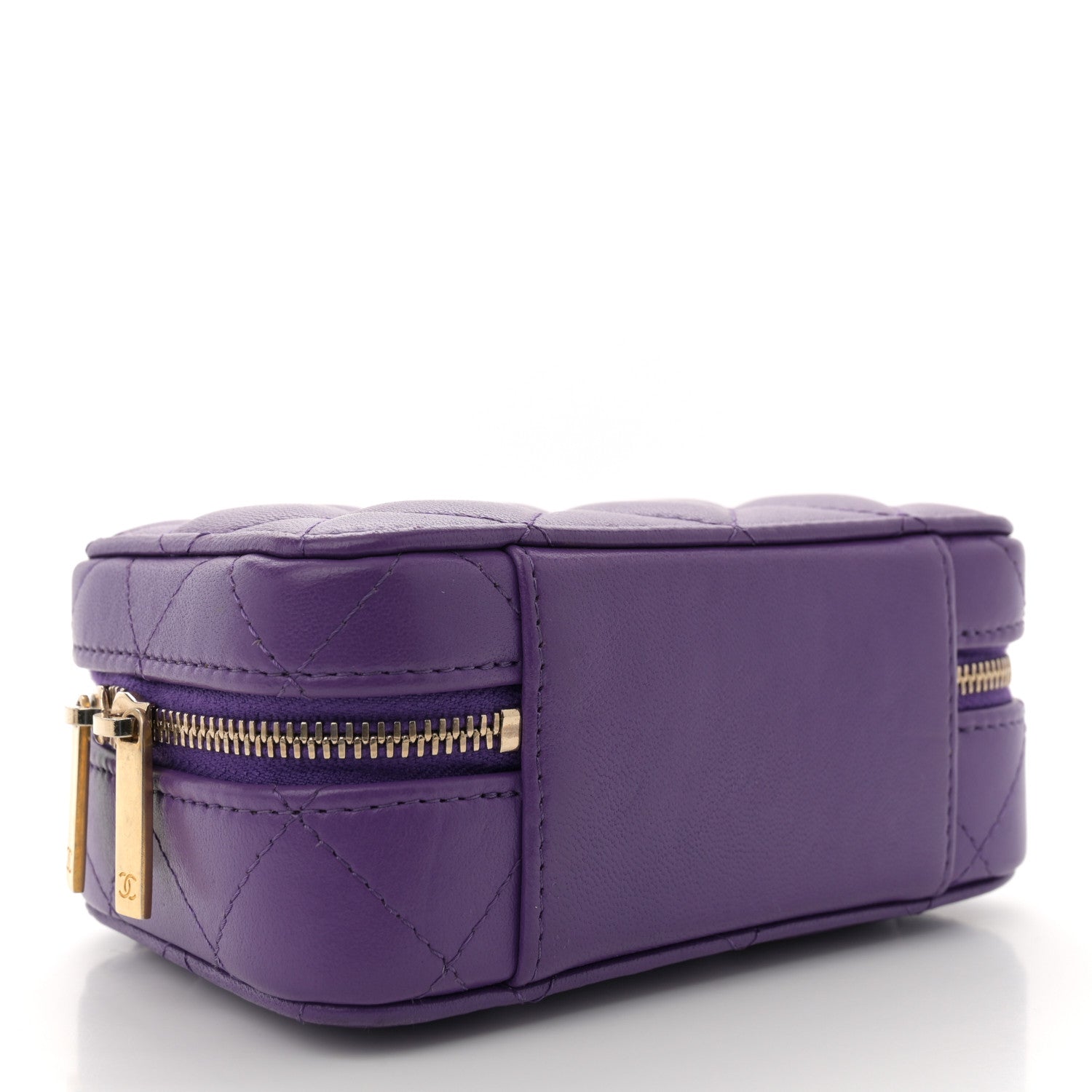 Chanel Lambskin Quilted Top Handle Mini Vanity Case Purple 4 of 10