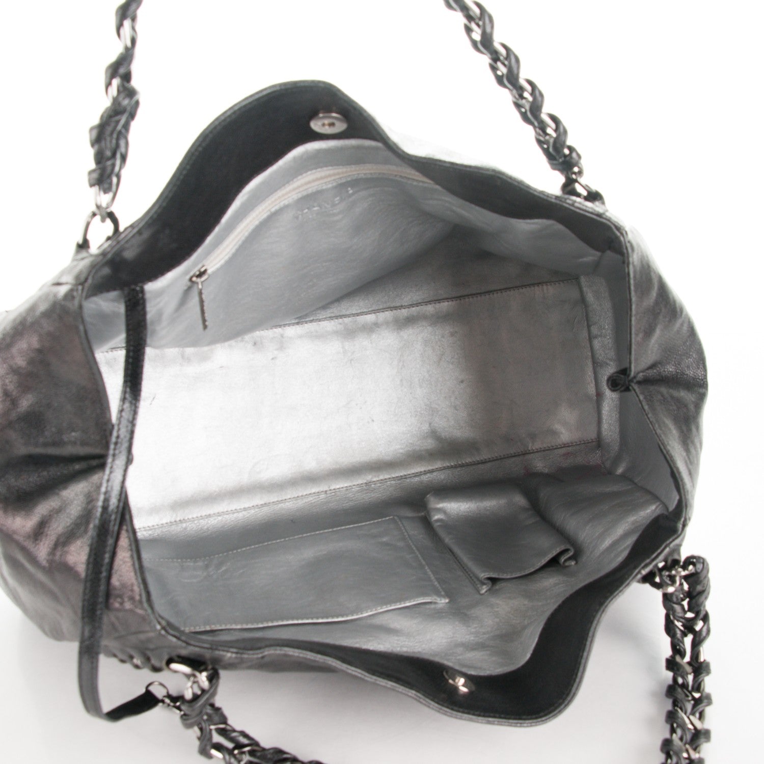 Chanel Glazed Caviar East West Modern Chain Tote Black 5 of 10