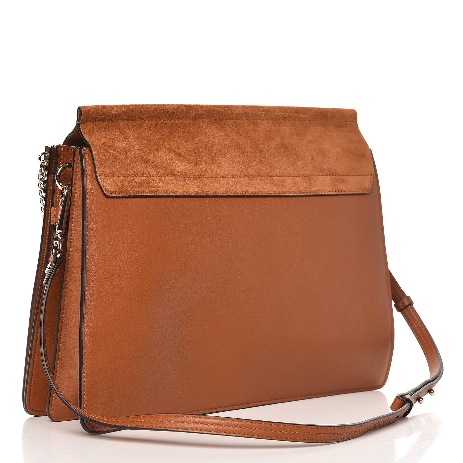 Chloe Suede Calfskin Medium Faye Shoulder Bag Tobacco 3 of 9