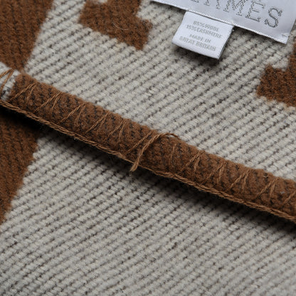 Hermes Wool Cashmere Avalon Blanket Ecru Camel 6 of 6