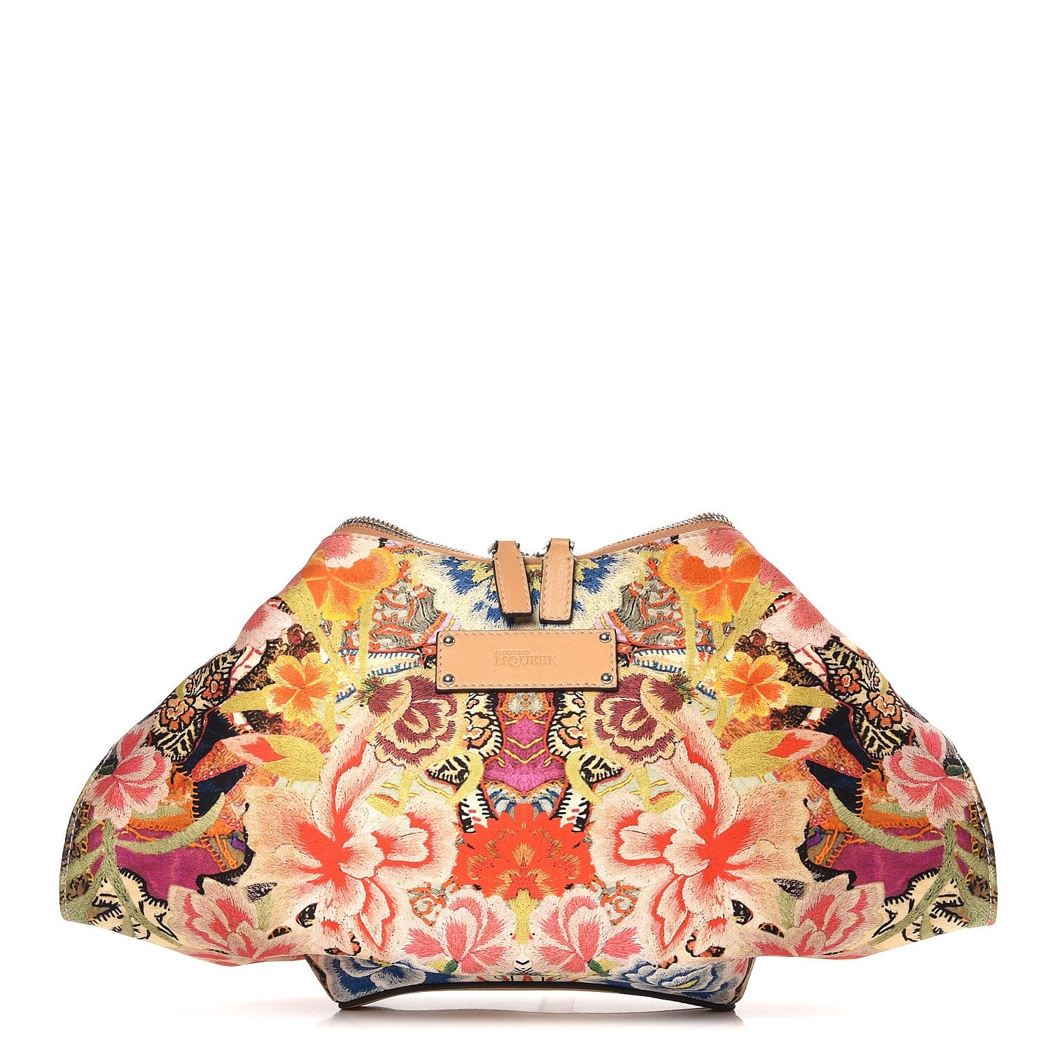 Alexander McQueen Silk Floral Print De Manta Clutch Red 1 of 7
