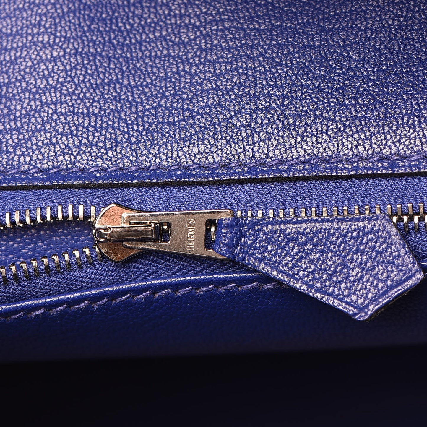 Chevre Mysore Bi-Color Horseshoe Birkin 30 Raisin Bleu Electrique