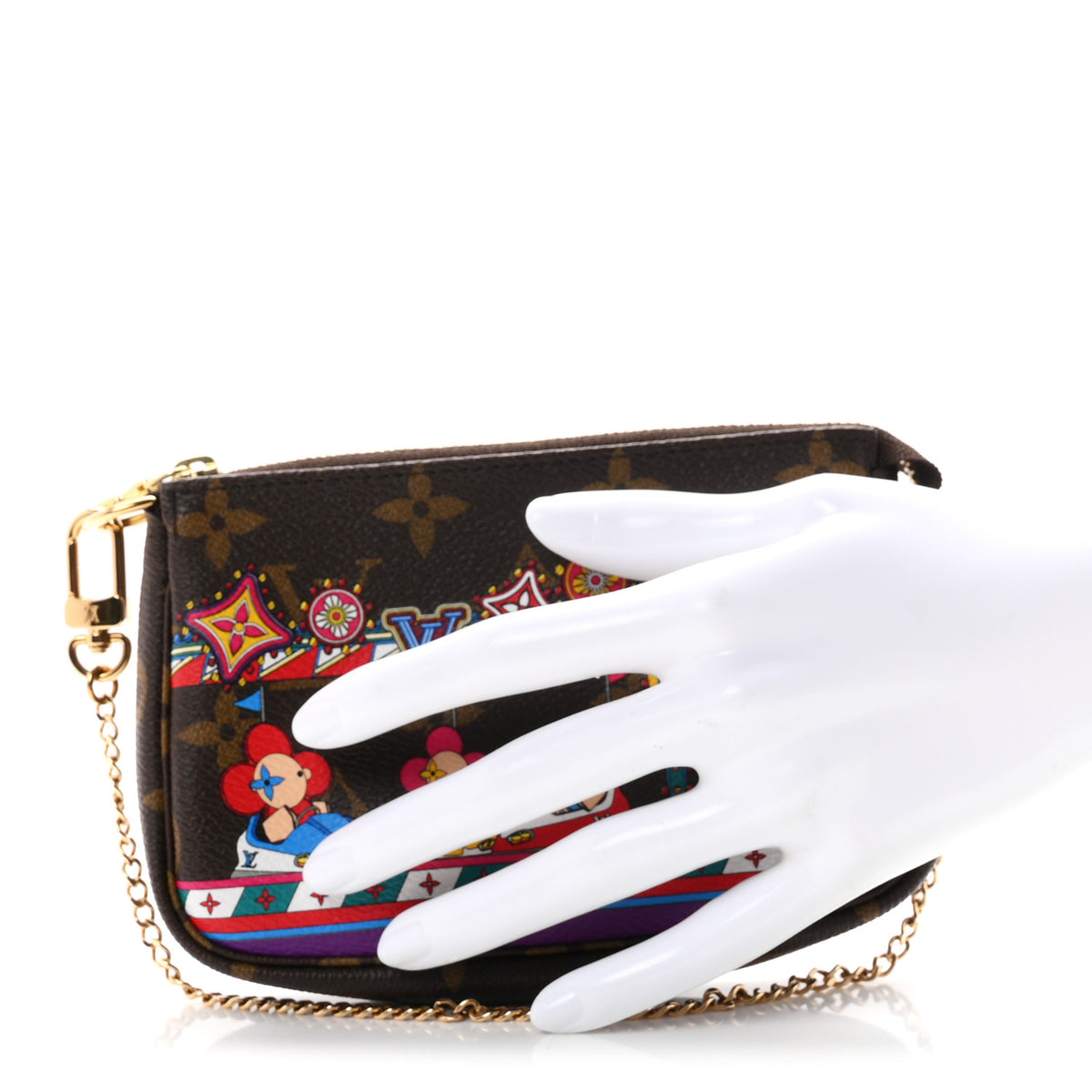 Louis Vuitton Monogram 2020 Christmas Animation Bumper Cars Mini Pochette Accessories Coquelicot 2 of 8