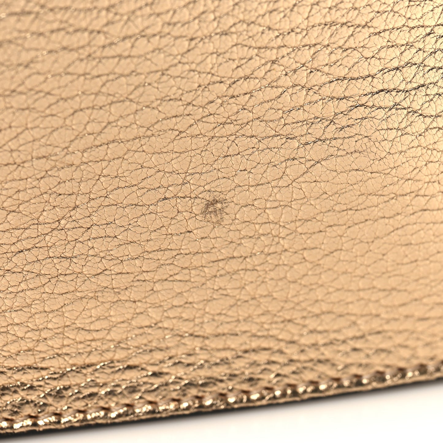 Metallic Grained Calfskin Gabrielle Gold Chestnut