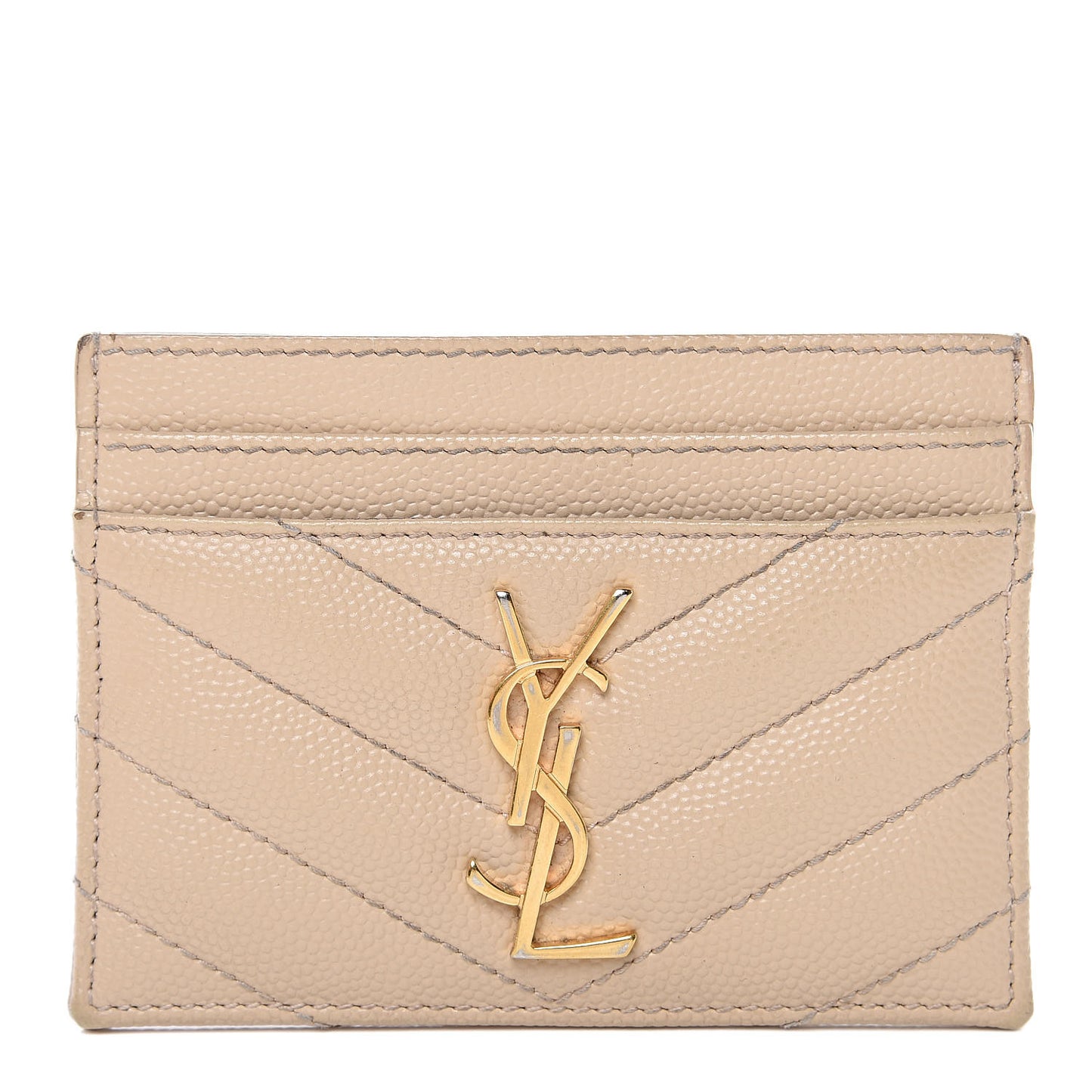 Grain De Poudre Matelasse Chevron Monogram Credit Card Case Cork