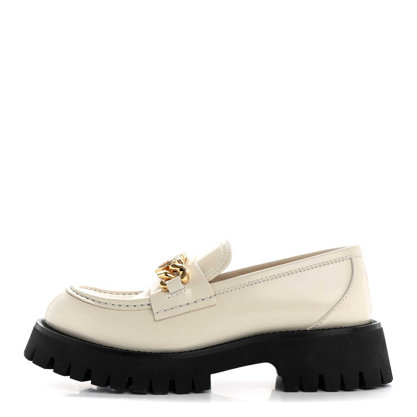 Cordovan Lux Womens Jeanne Platform Lug Sole 30/45mm Loafers 36 Mystic White