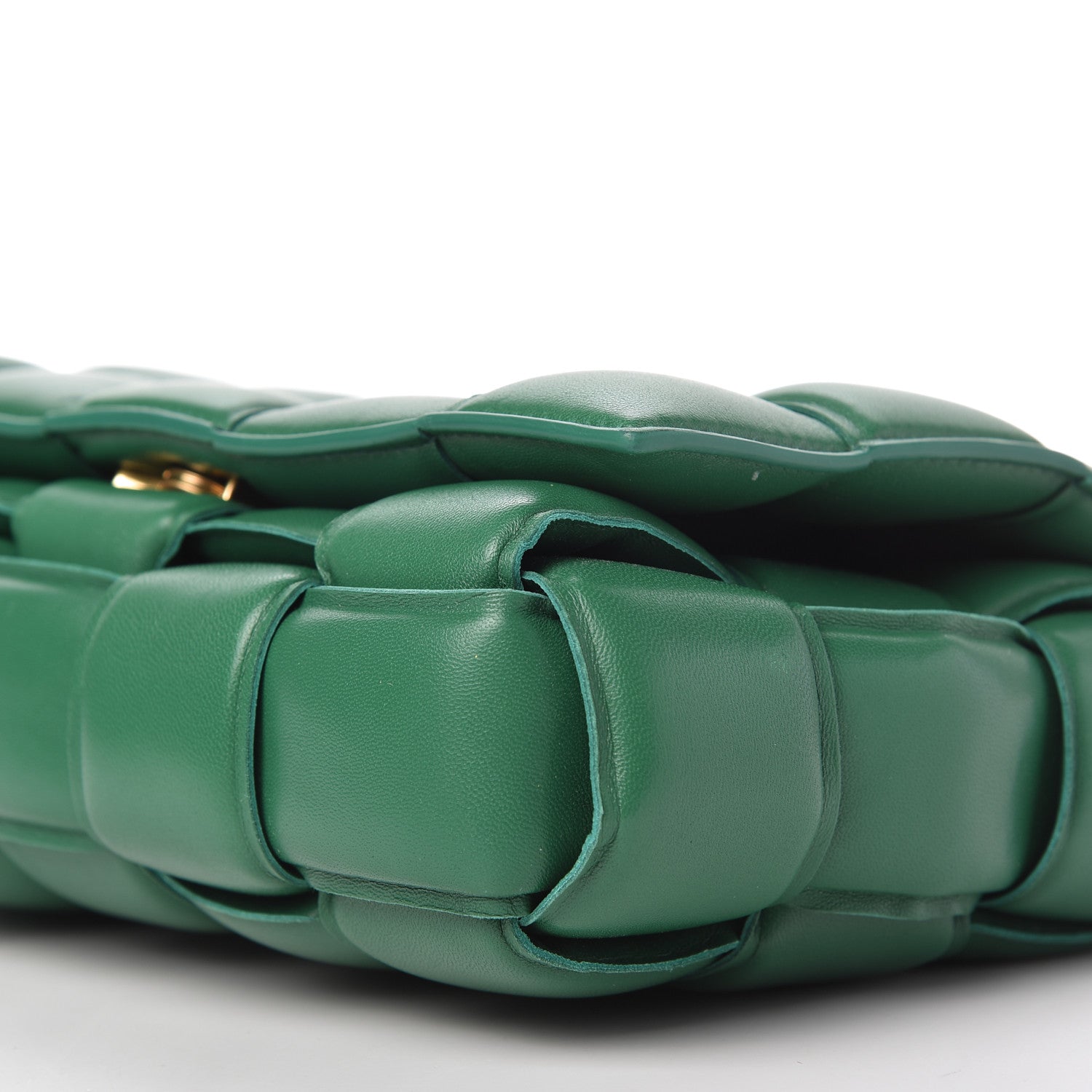 Bottega Veneta Lambskin Maxi Intreccio Padded Chain Cassette Crossbody Bag Racing Green 7 of 10