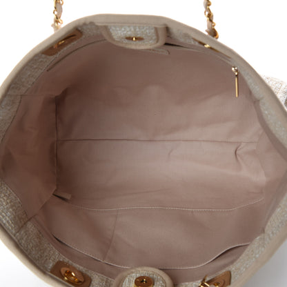 Chanel Canvas Small Deauville Tote Light Beige 5 of 9