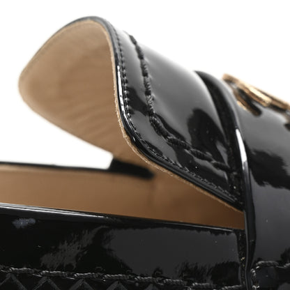 Chanel Patent Calfskin CC Mocassin Loafers 37.5 Black 10 of 12