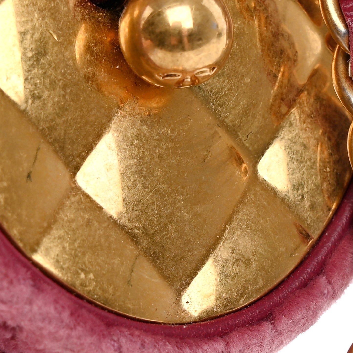 Velvet Camellia Embossed Jewel Belt Card Holder With Chain Pink