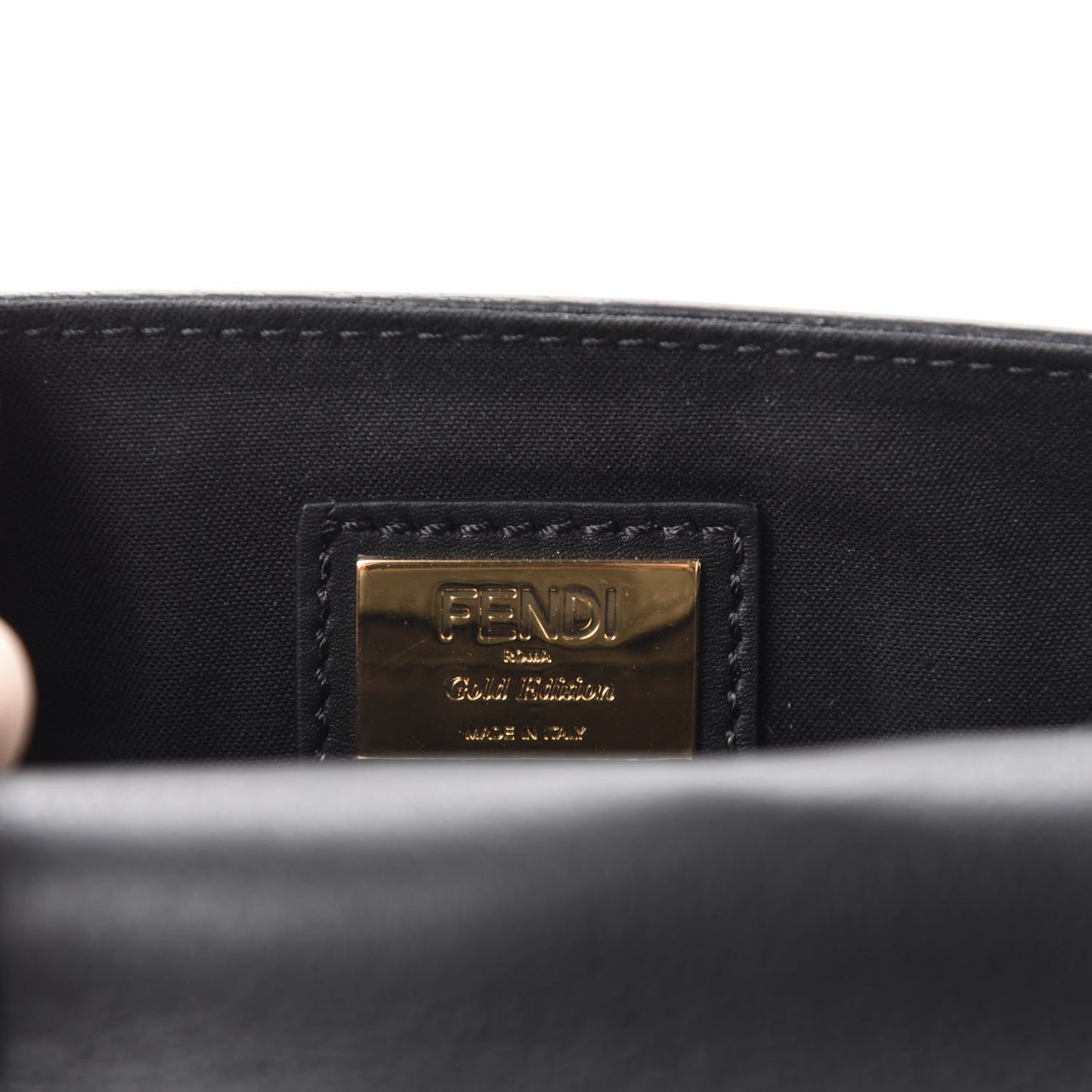 Vitello Dolce Studded Mini 3Baguette Shoulder Bag Black Gold