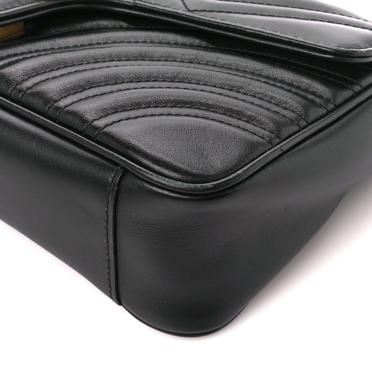 Calfskin Matelasse Small GG Marmont Shoulder Bag Black