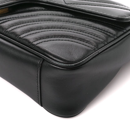 Gucci Calfskin Matelasse Small GG Marmont Shoulder Bag Black 11 of 11