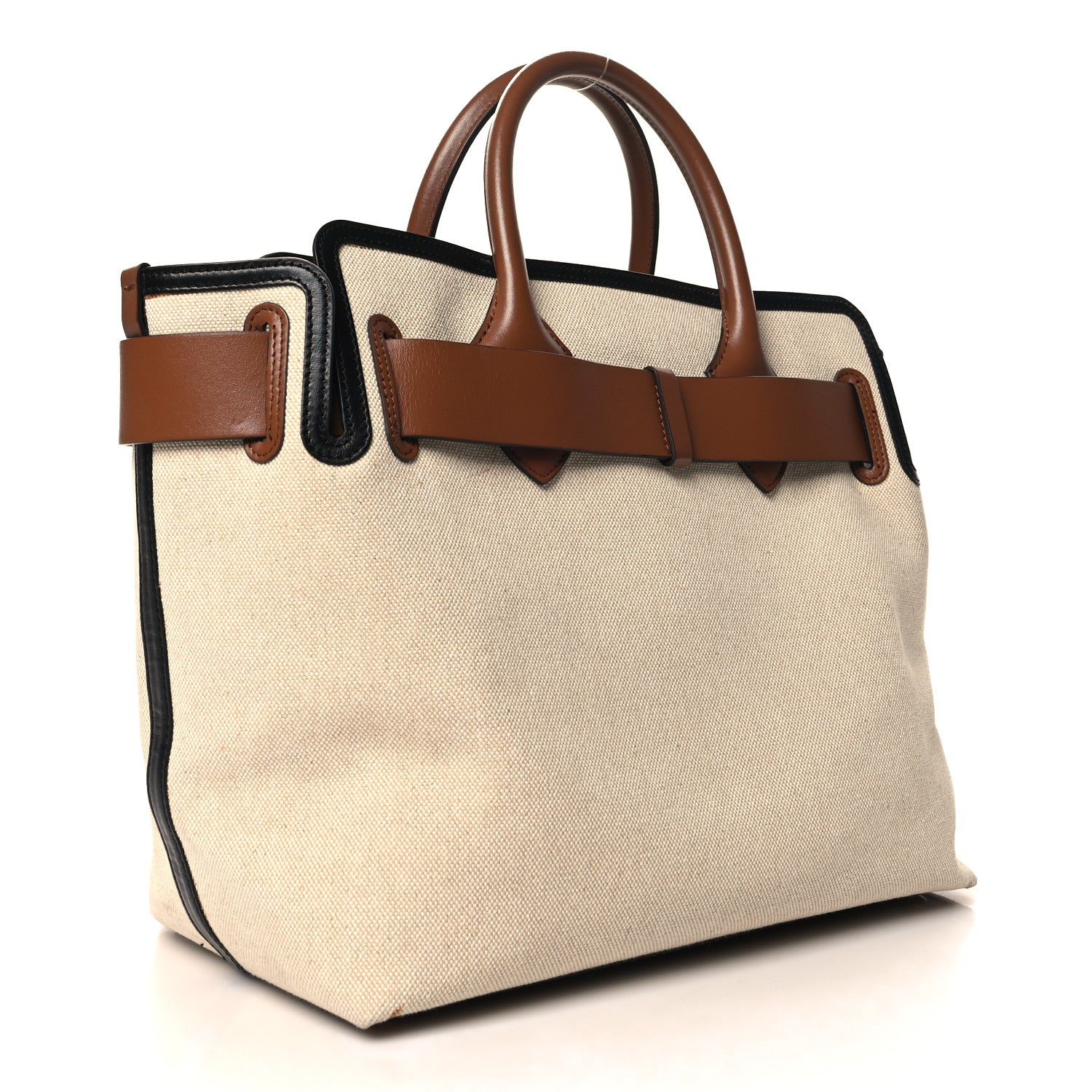 Burberry Calfskin Canvas Logo Print Medium Belt Bag Malt Brown Black 3 of 14