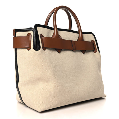 Burberry Calfskin Canvas Logo Print Medium Belt Bag Malt Brown Black 3 of 14