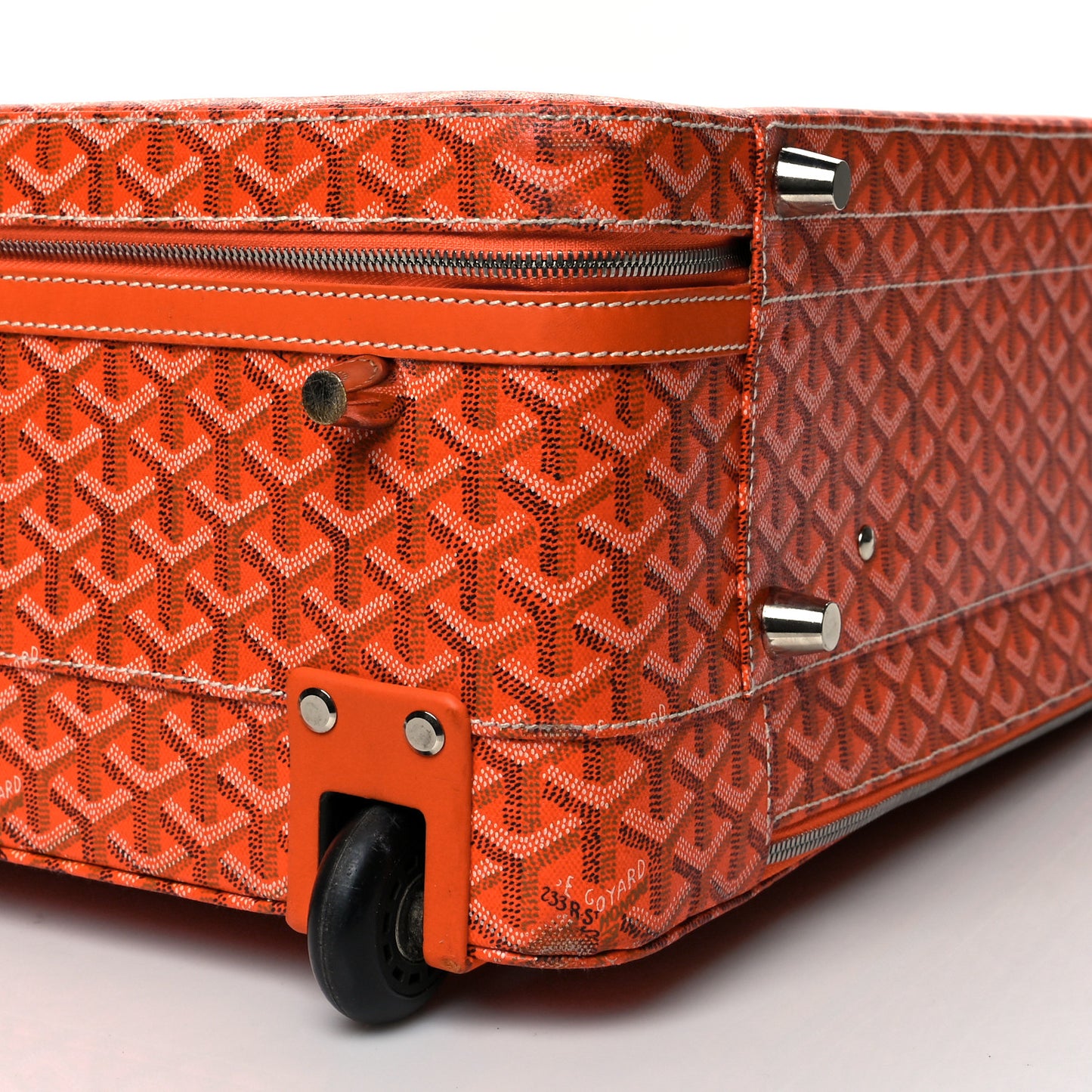 Goyardine Rolling Suitcase Trolley PM Orange