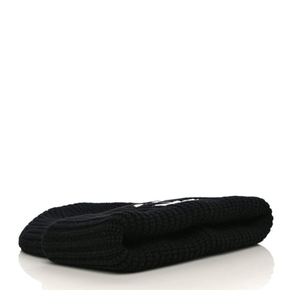 Chanel Wool Cashmere CC Beanie Hat Light Black White 4 of 10