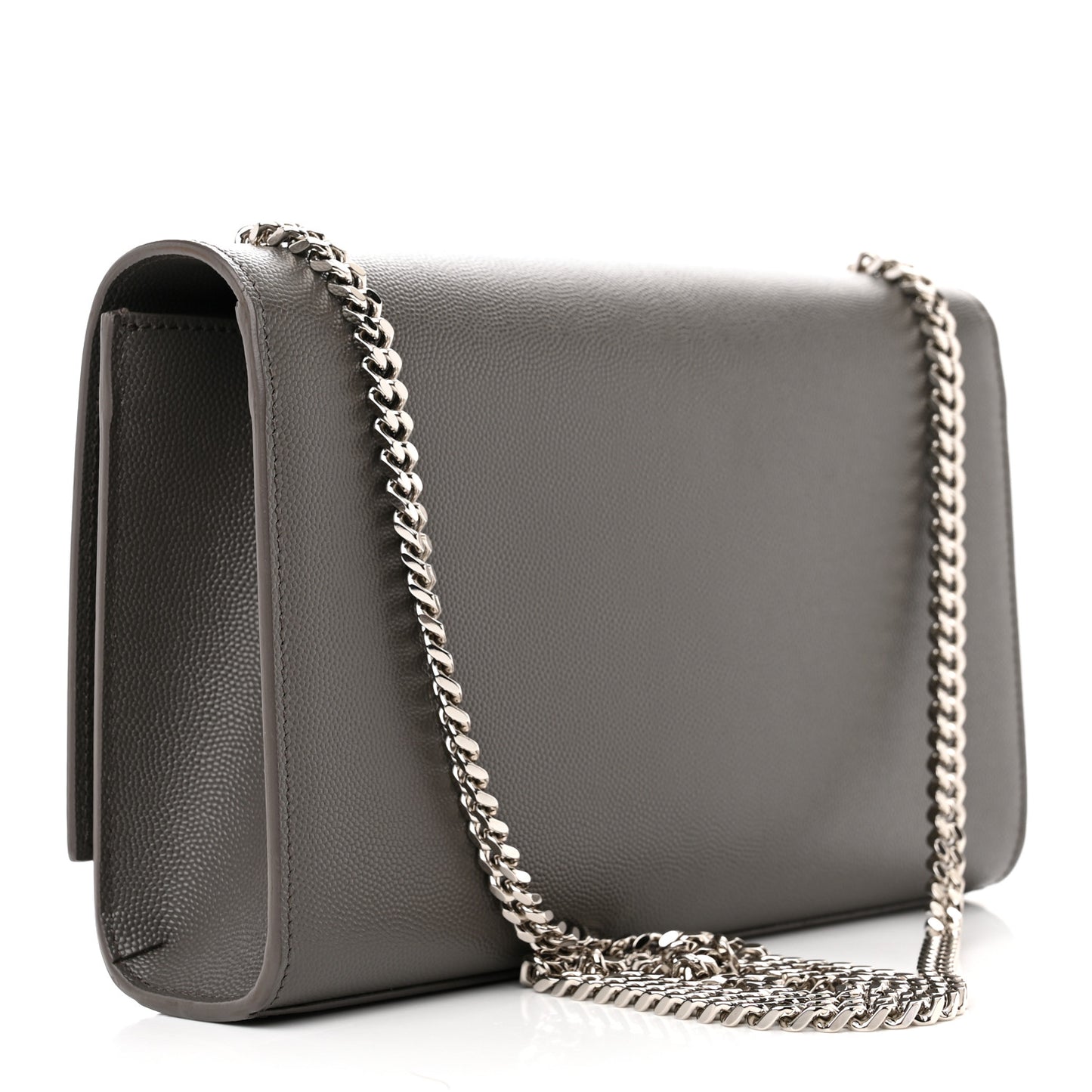 Grain De Poudre Medium Classic Monogram Kate Satchel Earth Grey