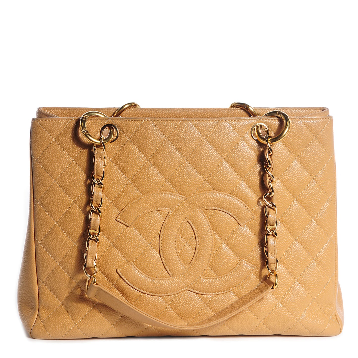 Caviar Quilted Grand Shopping Tote GST Beige