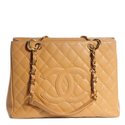 Chanel Caviar Quilted Grand Shopping Tote GST Beige 1 of 7