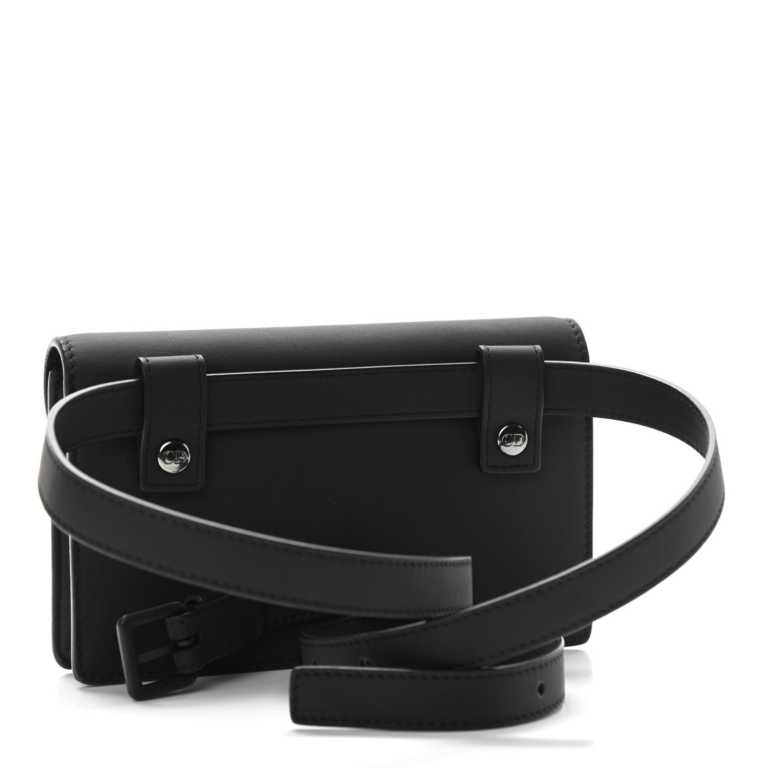 Christian Dior Ultra Matte Calfskin Saddle Belt Bag Black 2 of 9