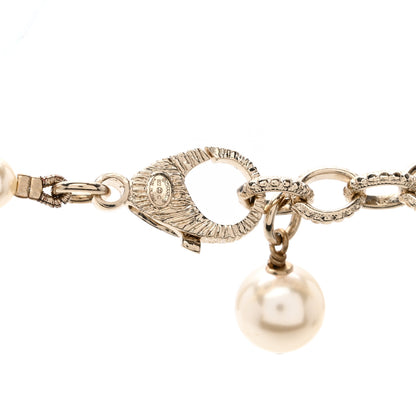 Chanel Pearl Crystal CC Camellia Short Necklace Gold 4 of 4