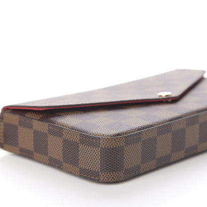 Louis Vuitton Damier Ebene Pochette Felicie Chain Wallet 6 of 14