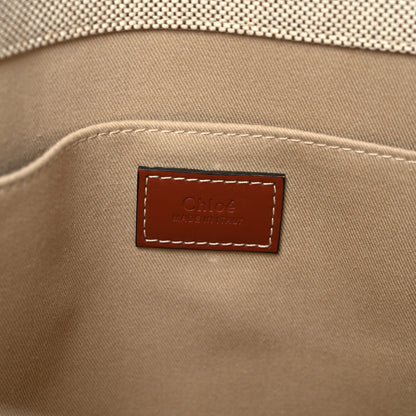 Chloe Cotton Calfskin Medium Woody Ribbon Tote White Brown 7 of 15