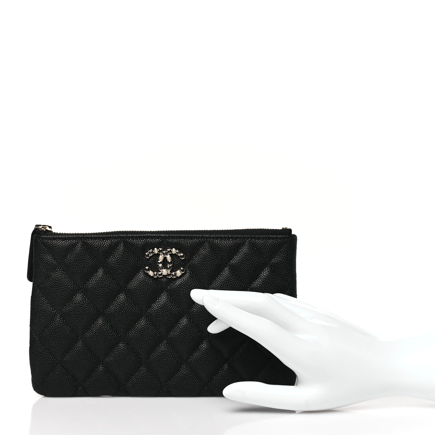 Caviar Quilted Coco Candy Small Cosmetic Case Black