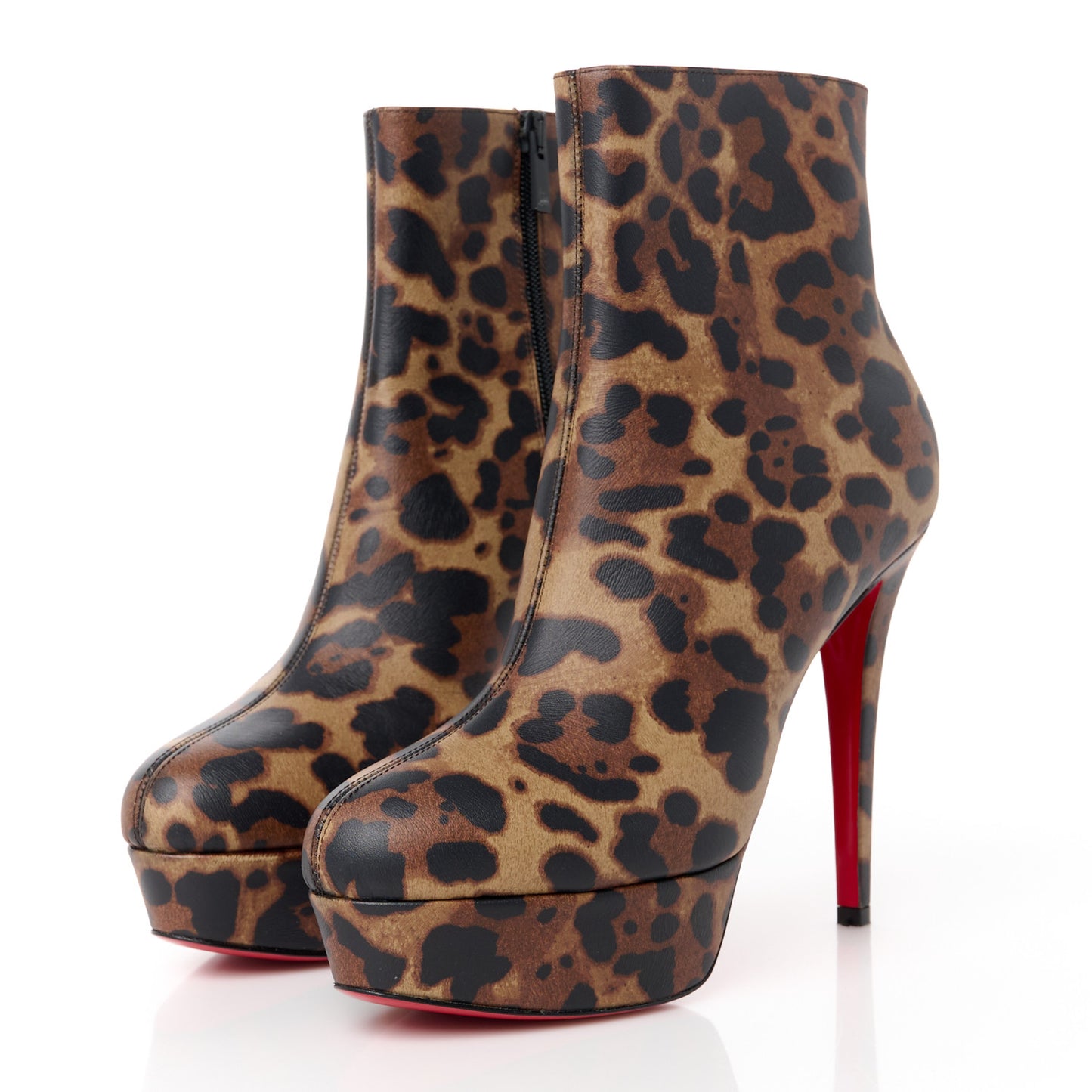 Calfskin Leopard Print Bianca 120 Ankle Boots 38 Brown