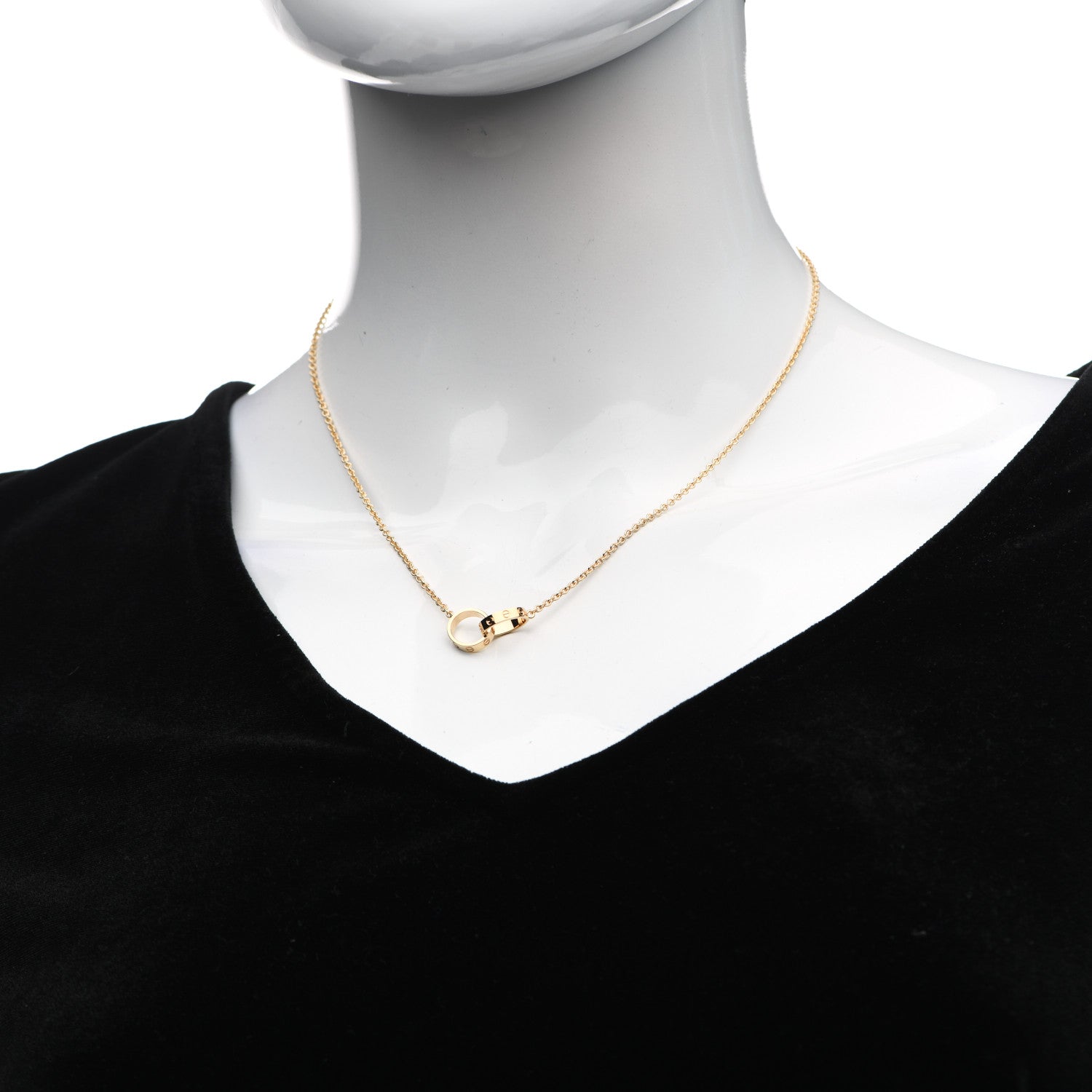 Cartier 18K Yellow Gold Interlocking LOVE Necklace 2 of 6