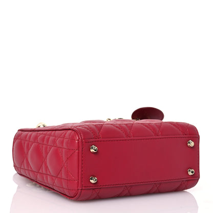 Christian Dior Lambskin Cannage Mini Lady Dior Red 4 of 11
