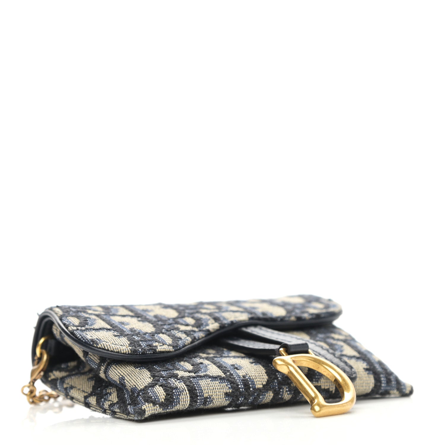 Christian Dior Oblique Nano Saddle Chain Pouch Blue 4 of 12