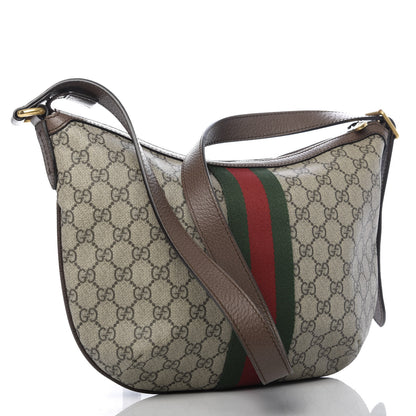 Gucci GG Supreme Monogram Web Small Ophidia Half Moon Hobo Brown 3 of 10