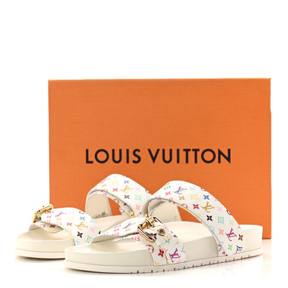 Louis Vuitton LV X TM Monogram Multicolor Bom Dia Comfort Mule Sandals 38.5 White 10 of 10