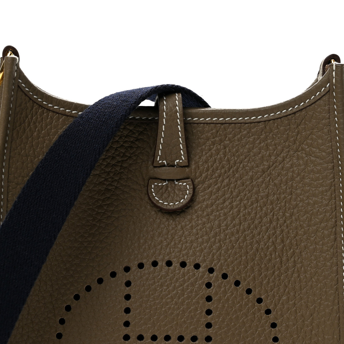 Hermes Taurillon Clemence Amazone Evelyne TPM Etoupe Bleu Indigo 7 of 11