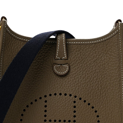 Hermes Taurillon Clemence Amazone Evelyne TPM Etoupe Bleu Indigo 7 of 11