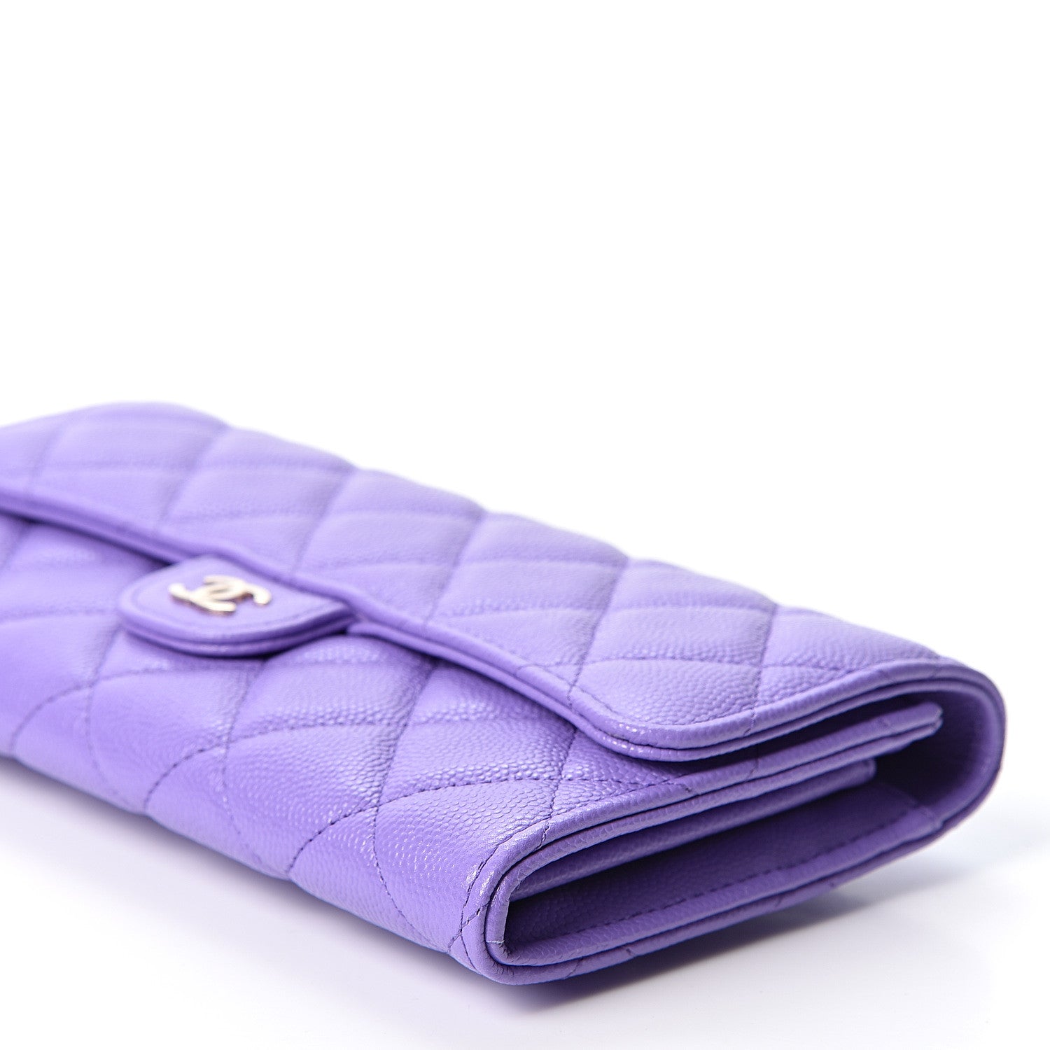 Chanel Caviar Quilted Large Flap Wallet Purple 9 of 10